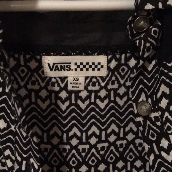 Vans black and white button up blouse - Picture 5 of 6